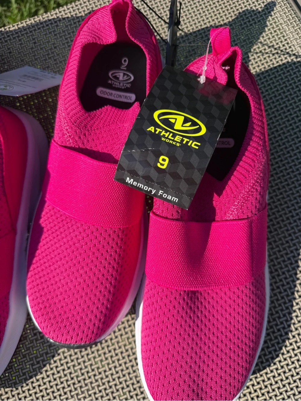 Athletic Works Woman’s  Memory Foam Slip-On Sneakers - Pink (price for 1 pair)